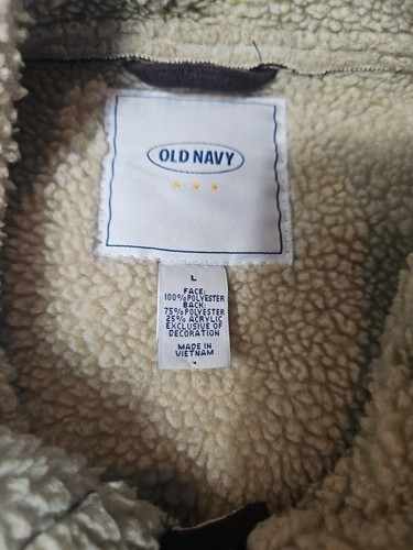 Old Navy Unisex Jacket Shepa Lined Large Y2k Suede - Picture 2 of 6