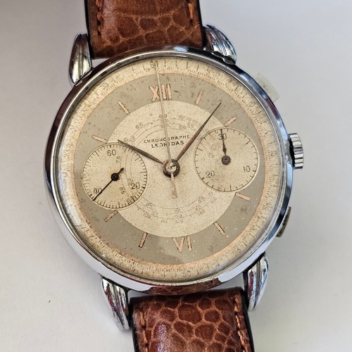 LEONIDAS-CRONO-ANSE DOPPIE A RAGNO-RUOTA A COLONNE-VALJOUX 22-OVERSIZE (38 MM) - Bild 4 von 24