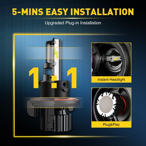 H13 LED Headlight Bulbs for Dodge Ram 1500 2500 3500 2006-2012 High Low Beam Kit - Picture 4 of 12