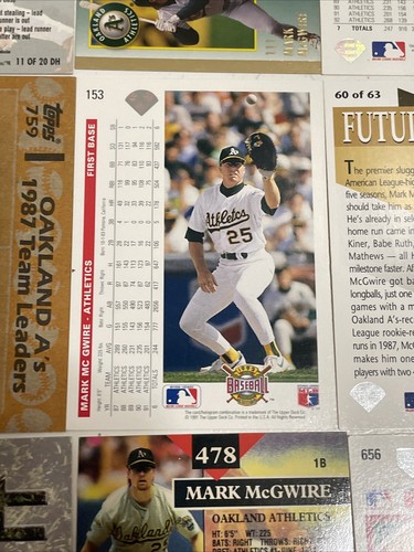 MARK MCGWIRE Baseball Card Lot of 9 cards Oakland Athletics Cardinals 5 - Picture 15 of 19