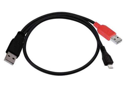 USB 2.0 Type A to Micro 5Pin + USB 2.0 A Y Splitter Cable For Hard Drive | 0.8m - 第 1/10 張圖片