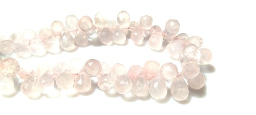 ROSE QUARTZ TEARDROP 6x9-6x11MM FACETED LOOSE GEMSTONE BEADS 4"INCH 80CT NATURAL - Picture 10 of 10