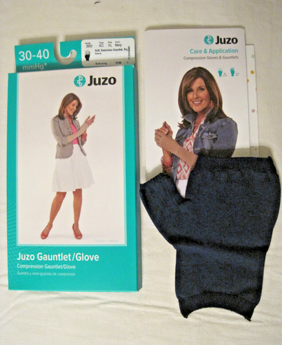 Juzo Gauntlet/Glove Compression 30-40 mmHg Size XL Model 2002 RIGHT Navy - New - Picture 2 of 6