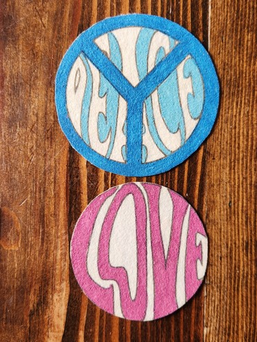 Patches 60s Hippie Vietnam Peace Flower Power Woodstock Love War Cloth Felt - Picture 4 of 11