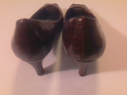 East 5th Peep Toe Heel Slip On Pumps Shoes Women Size 9.5M Croc Print Burgundy - Picture 5 of 6