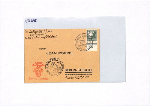 GERMANY GRAF ZEPPELIN Air Mail Card 1939 DEUTSCHLANDFAHRT BIELEFELD LZ293 - Picture 3 of 12