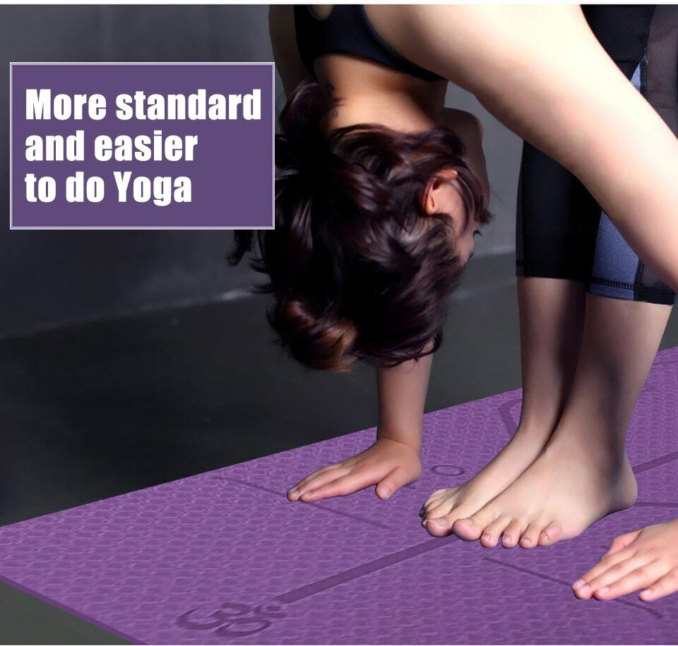 Tapis De Yoga Volance En TPE Recyclable – 183 X 61 X 0,6 Cm, Antidérapant, Avec Sangle, Sac Filet Et Bande De Résistance