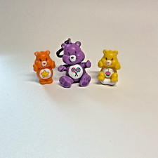 Care Bears Mini Figure Cake Pencil Topper Lot 3 Birthday, Laugh-a-Lot, Share.
