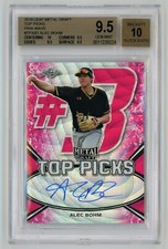 2018 Leaf Metal Draft Top Picks Pink Wave /10 Alec Bohm BGS 9.5 w 10 Auto Pop 1