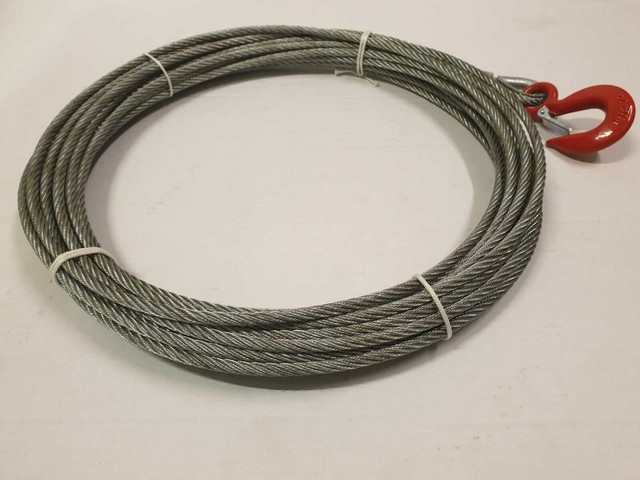 Self Locking Hook Grade 80 Pull Trailer Recover 12MM X 50M Galvanised Winch Wire Rope