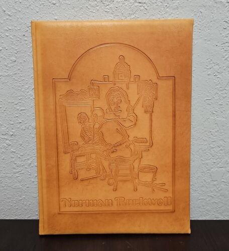 NORMAN ROCKWELL LEATHER-BOUND BOOK OF ART LIMITED EDITION 492 of 874 SMITHMARK - Picture 1 of 7