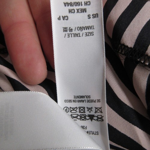 Juicy Couture Top Women Small Pink Black Striped Long Sleeve Shirt Pullover Silk - Picture 8 of 9