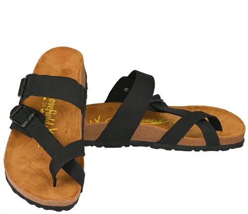 Moosefield Unisex Eva Leather Sandals Black EUR 41 AU 10 RRP$232 Brand new - Picture 3 of 15