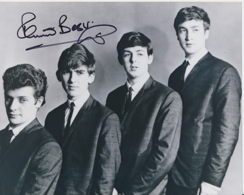 Beatles PETE BEST SIGNED 8.25" X 10.75" GREAT EARLY IMAGE BEATLES PHOTO!