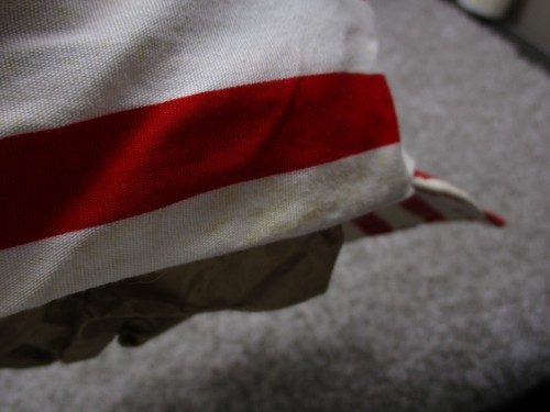 VINTAGE 4 Panel Hat White Red Striped Made in USA ONE SIZE FITS MOST GUC RARE - Picture 6 of 12