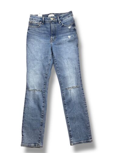 Good American Good Classic Jens With Knee Slits in Indigo123 Size 2 26 - Picture 3 of 12