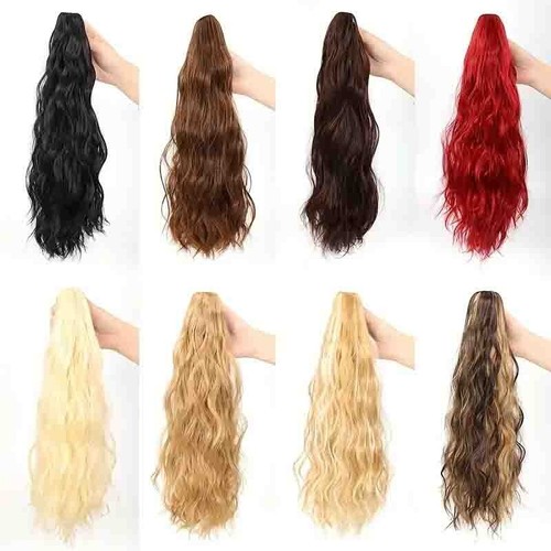 Synthetic Long Water Wave Ponytail Extensions Grab Claw Clip In Curly Hair 16" - Picture 11 of 18