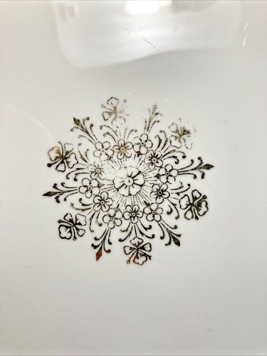 VINTAGE MILBERN Fine China 22K Gold Snowflake 10.5" Dinner Plate GOOD - Picture 5 of 15