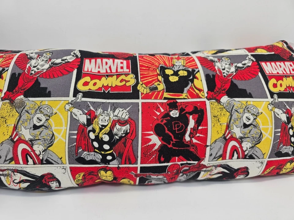 Almohada Marvel Personalizada Tela Algodón Iron Man Capitán América Comics 4"x21" Foto 3 de 4