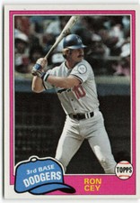 1981 Ron Cey Topps - Los Angeles Dodgers