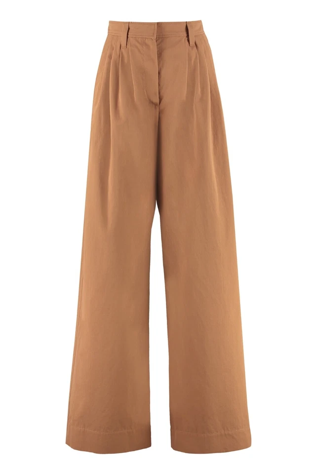 Pantalón BRUNELLO CUCINELLI Algodón Cintura Alta Pierna Ancha en Camel IT 42 / US 6