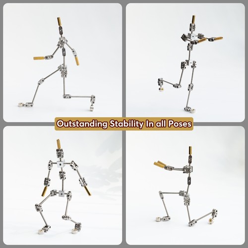 KIT D'ARMATURE HUMAINE en acier inoxydable à faire soi-même pour marionnette d'animation stop-motion de studio - Photo 48 sur 48