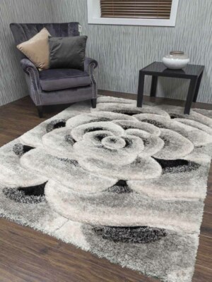 Dicke Shaggy Bodenteppiche Neu Glänzend Seidig Super Weich Hochflor Luxuriös 3D Matten