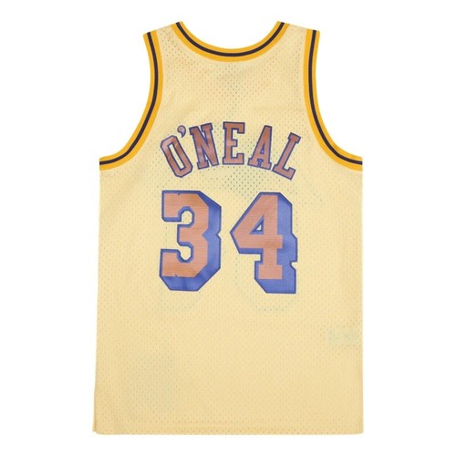 Nuovo con etichette! Maglietta Mitchell & Ness 1996-97 LA Lakers Space Maglia RARA Shaq O'Neal L $150 - Foto 2 di 2
