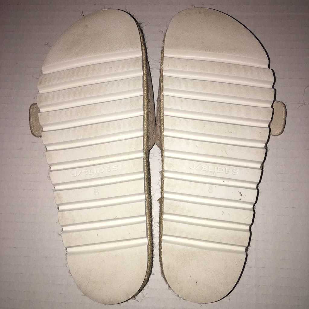 J/Slides Metallic Leather Slide Platform Sandals … - image 4