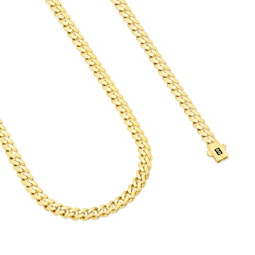 10k Yellow Gold Royal Monaco Miami Cuban Link 6mm Chain Mens Curb Necklace 22" - Picture 10 of 11
