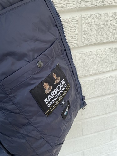 Barbour Gilet International Xxl 2xl Blue Bodywarmer Padded Vest Racer Fibredown - Picture 4 of 5