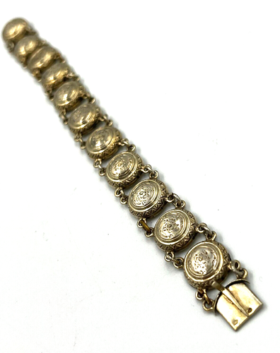 Victorian Silver Link Panel Bracelet - Picture 4 of 14