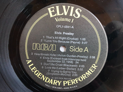 Elvis Presley A LEGENDARY PERFORMER VOLUME 1 Original 1974