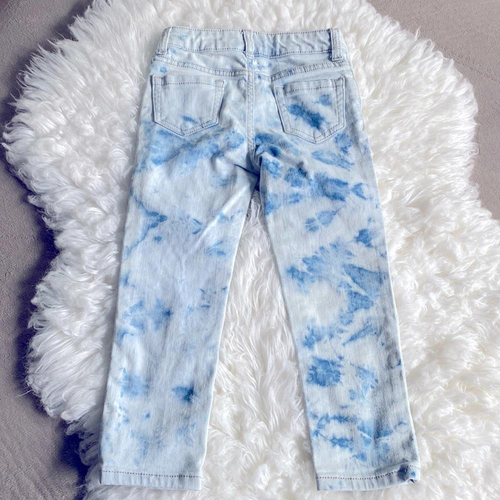 Cherokee Super Skinny Crop Printed Design Light Blue Denim Jeans Girls Size 5 !! - Picture 4 of 8