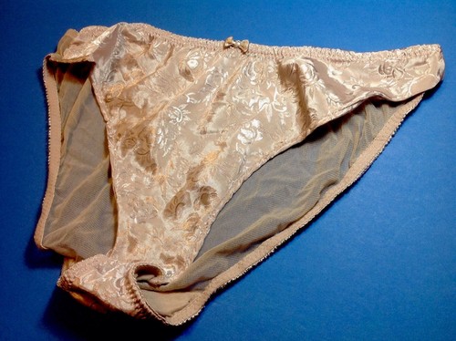 Women Panty,Briefs Secret Treasures Size 6 Satin Mocha Beige Floral - Picture 3 of 7