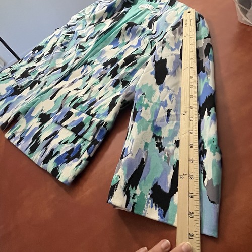 Kasper Jacke Größe 16 Mehrfarbig Kunst Farbe Muster Langarm Haken vorne XL - Bild 13 von 14