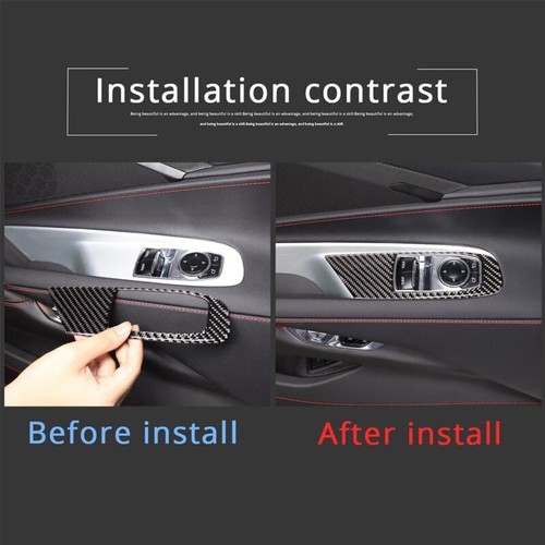 Soft Carbon Fiber Window Lift Switch Panel Cover Trim For Chevrolet Corvette C8 - Foto 7 di 11