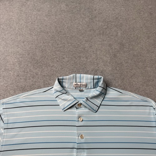 Peter Millar Polo Shirt Mens Large Blue Summer Comfort Performance Golf Preppy - Picture 4 of 11