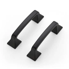 20 Pack Solid 3" Square Foot Arch Pulls Kitchen Cabinet Handles Matte Black D...