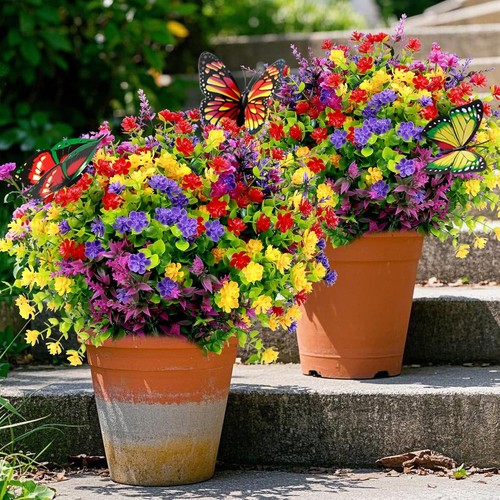 12 Bundles Artificial Flowers for 12 Bundles, Red+rose Red+purple+yellow - Picture 8 of 8