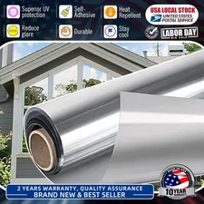 Multiple sizes One Way Mirror Window Privacy Film Privacy Easy to Cut Silver