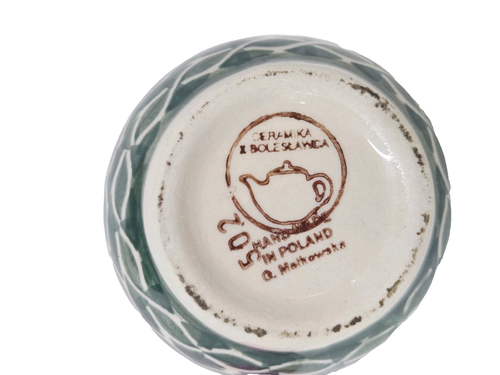 Polnische Keramik Boleslawiec Keramik Kaffee Blase Milchkännchen Krug Blau Rose Salbei - Bild 6 von 7