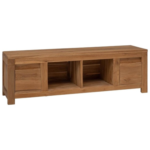 Tv-Schr?Nk 110 X 30 X 35 Cm Natur Massivholz Teak-image