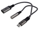 74524 Kabel Jack 3,5mm Buchse 3pin,USB C-Buchse,USB C-Stecker 60W Goobay