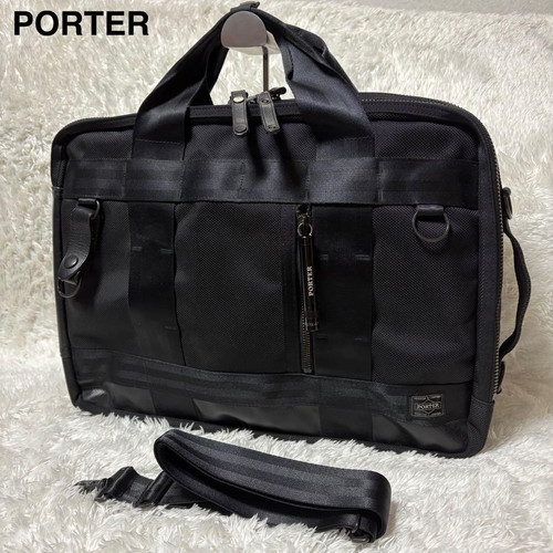 Porter Heat 3-way Business Bag Backpack Briefcase Black Auth From Japan KS
