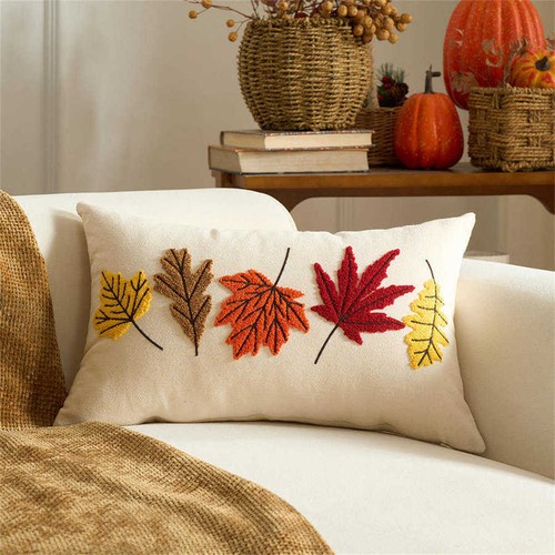Funda de cojín de cosecha de calabaza de otoño fundas de almohada de acción de gracias sofá decoración del hogar EE. UU. - Imagen 18 de 21