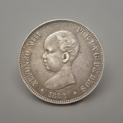 1888 Spain 5 Pesetas Alfonso (XIII) - Picture 1 of 2