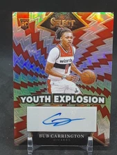 BUB CARRINGTON 2024-25 SELECT YOUTH EXPLOSION SILVER AUT ROOKIE WIZARDS QQ