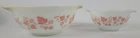 Vintage Pyrex Gooseberry Pink & White Cinderella Mixing Bowls Set Of 2