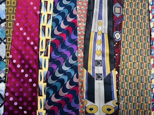 26 Vintage Neck Tie Lot Designer Geometric Swing Rockabilly Gucci Dior Silk - Picture 3 of 20
